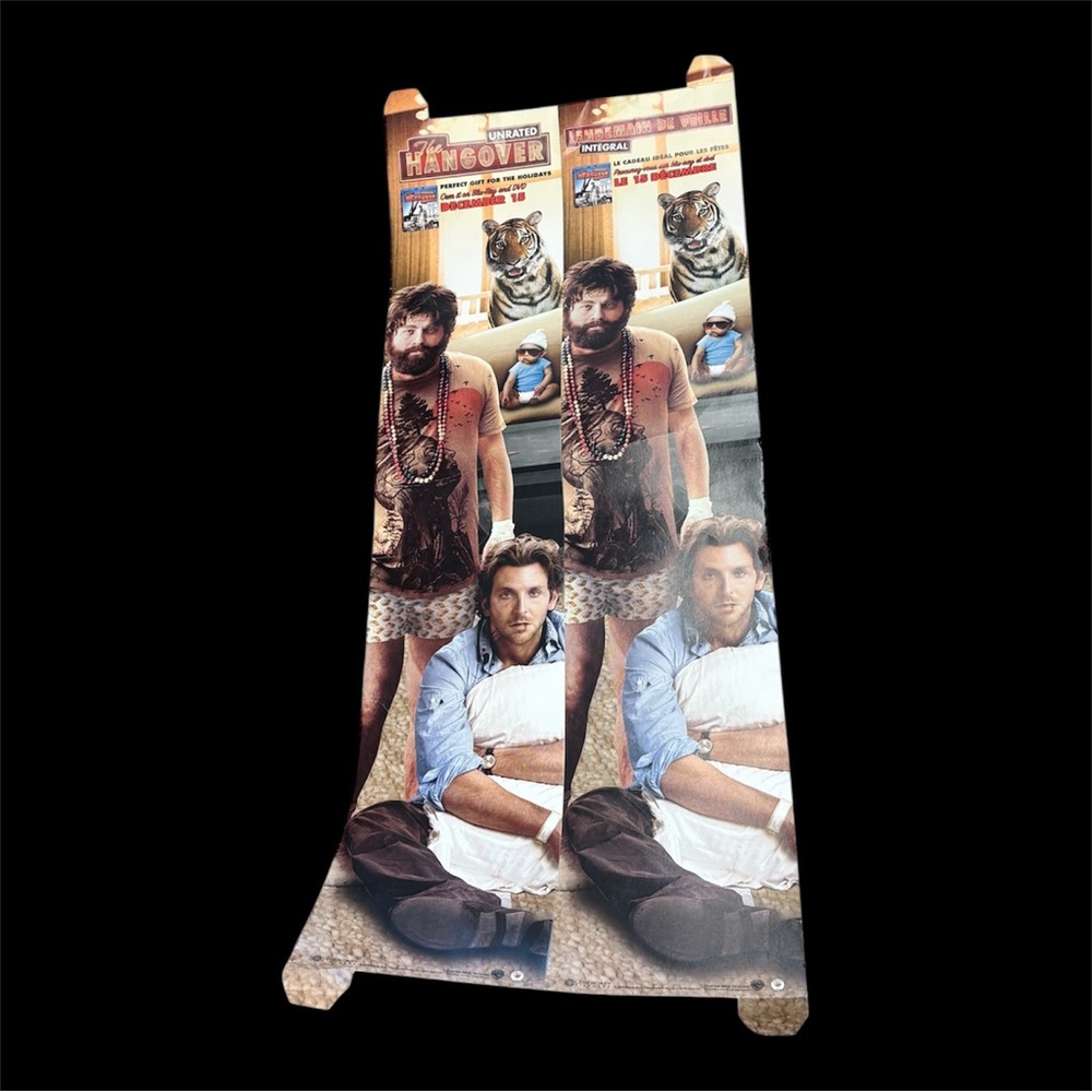 2009 Y2K THE HANGOVER BLU-RAY CARDBOARD STORE ADVERTISEMENT 55 INCH PROMO POSTER